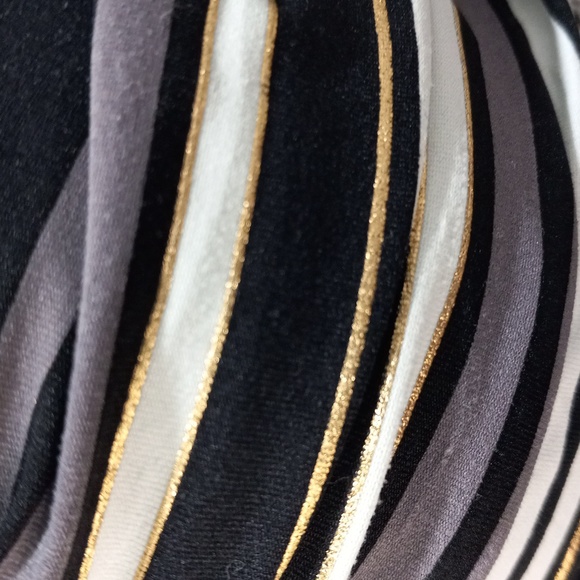 Black/Grey/White & Gold Stripes 2 Piece Swim Suit. Size XS-S - Picture 7 of 7